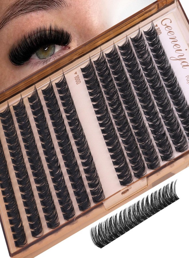 Geeneiya 10MM Volume Lash Clusters D Curl Cluster Eyelash Extensions Thick Cluster Lashes Only 10MM 80D+100D DIY Lash Extension Waterproof - Image 5